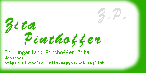 zita pinthoffer business card